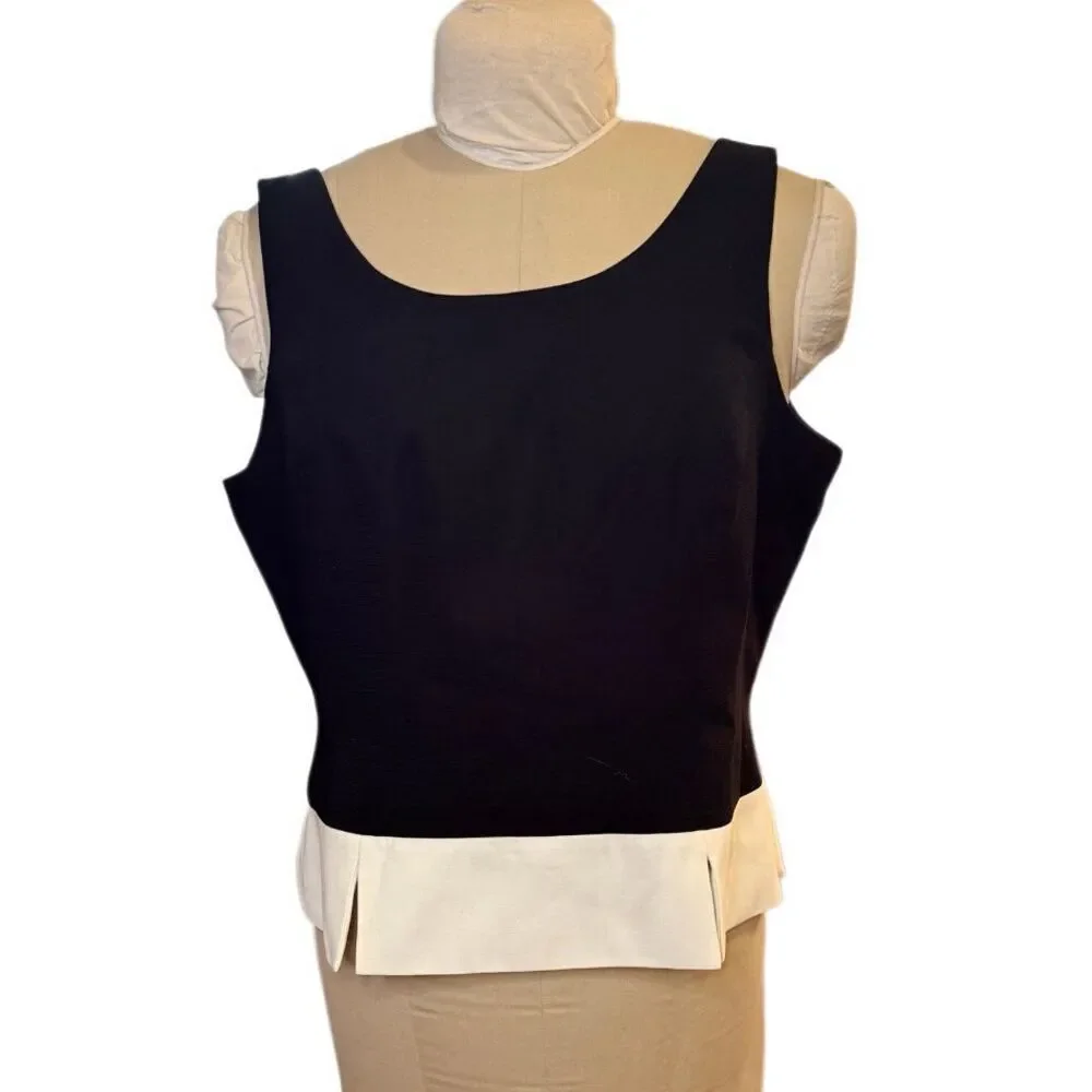 Sag Harbor Jacket/Blazer & Tank 2Pcs Open Front Jacket Peplum Shell Sz. 16